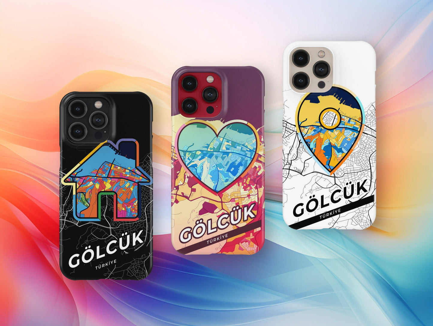 Gölcük Turkey slim phone case with colorful icon. Birthday, wedding or housewarming gift. Couple match cases.