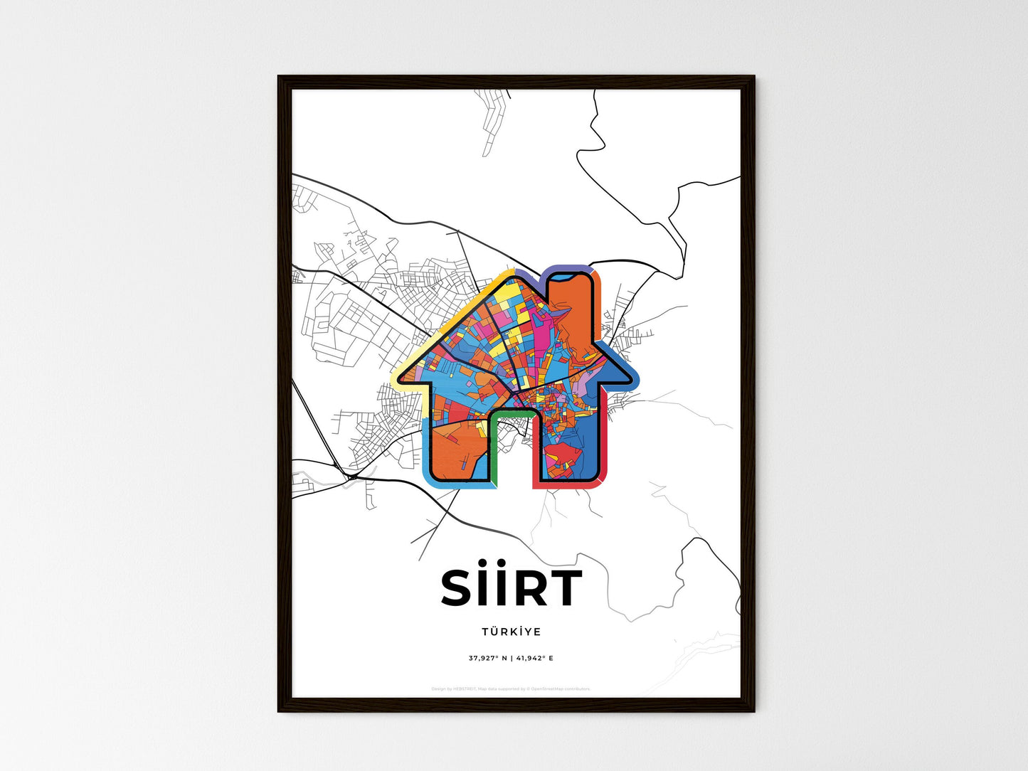Siirt Turkey wedding art map with home icon