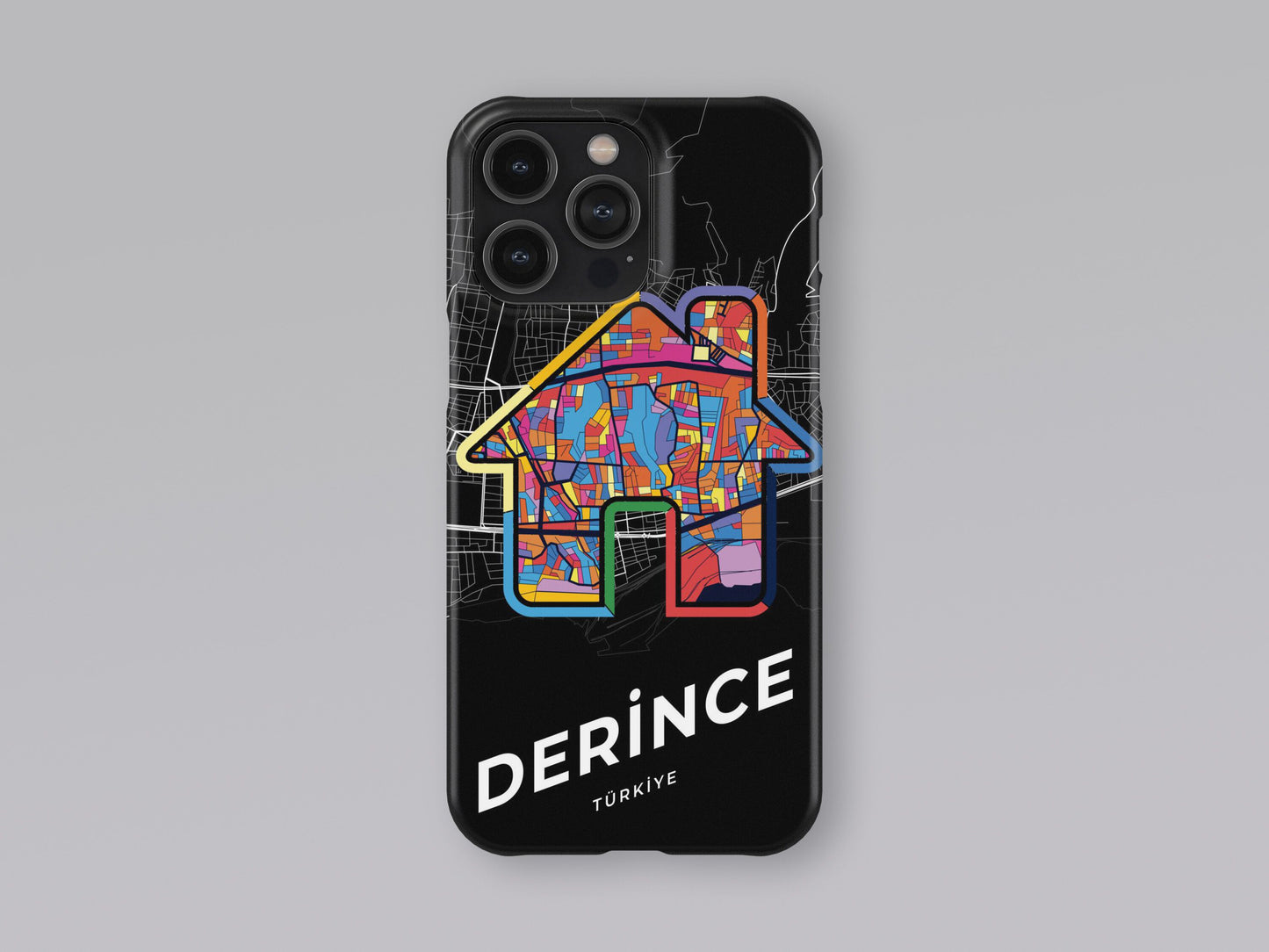 Derince Turkey slim phone case with colorful icon. Birthday, wedding or housewarming gift. Couple match cases. 3