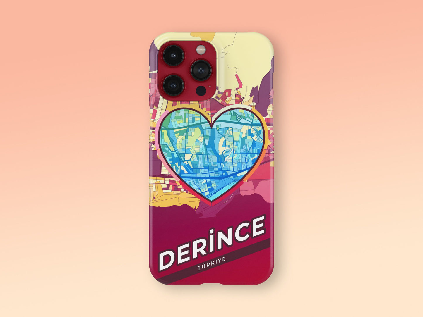 Derince Turkey slim phone case with colorful icon. Birthday, wedding or housewarming gift. Couple match cases. 2