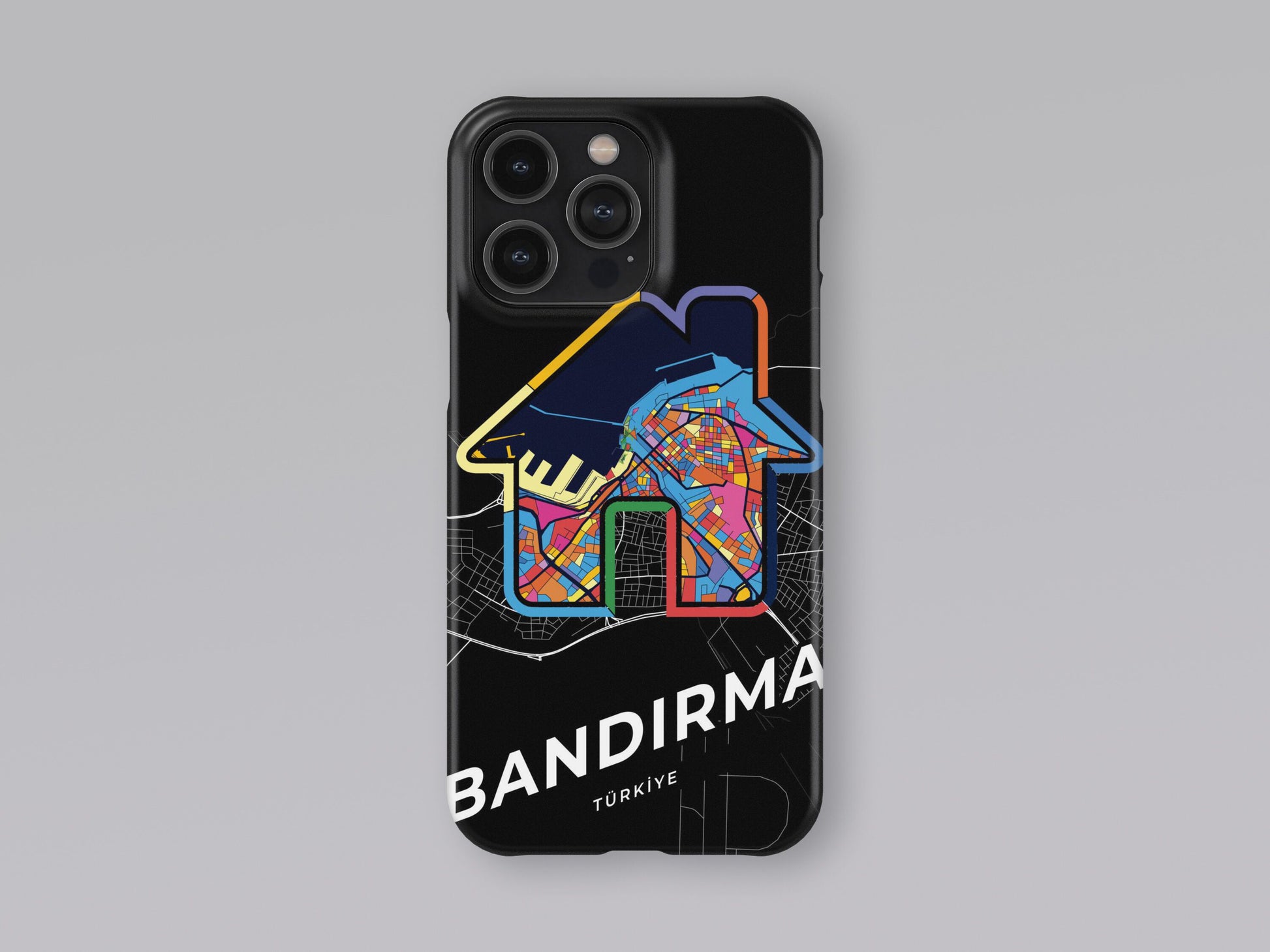 Bandırma Turkey slim phone case with colorful icon. Birthday, wedding or housewarming gift. Couple match cases. 3