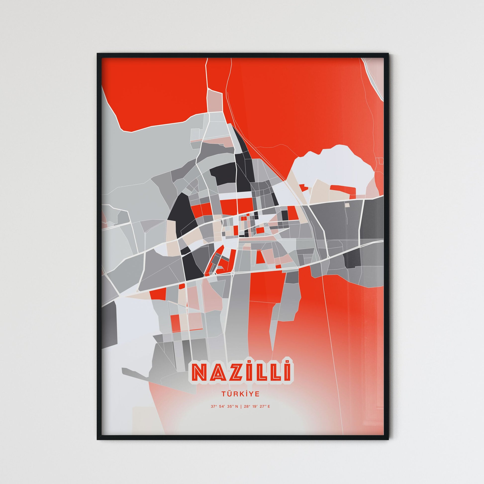 Colorful NAZILLI TURKEY Fine Art Map Modern