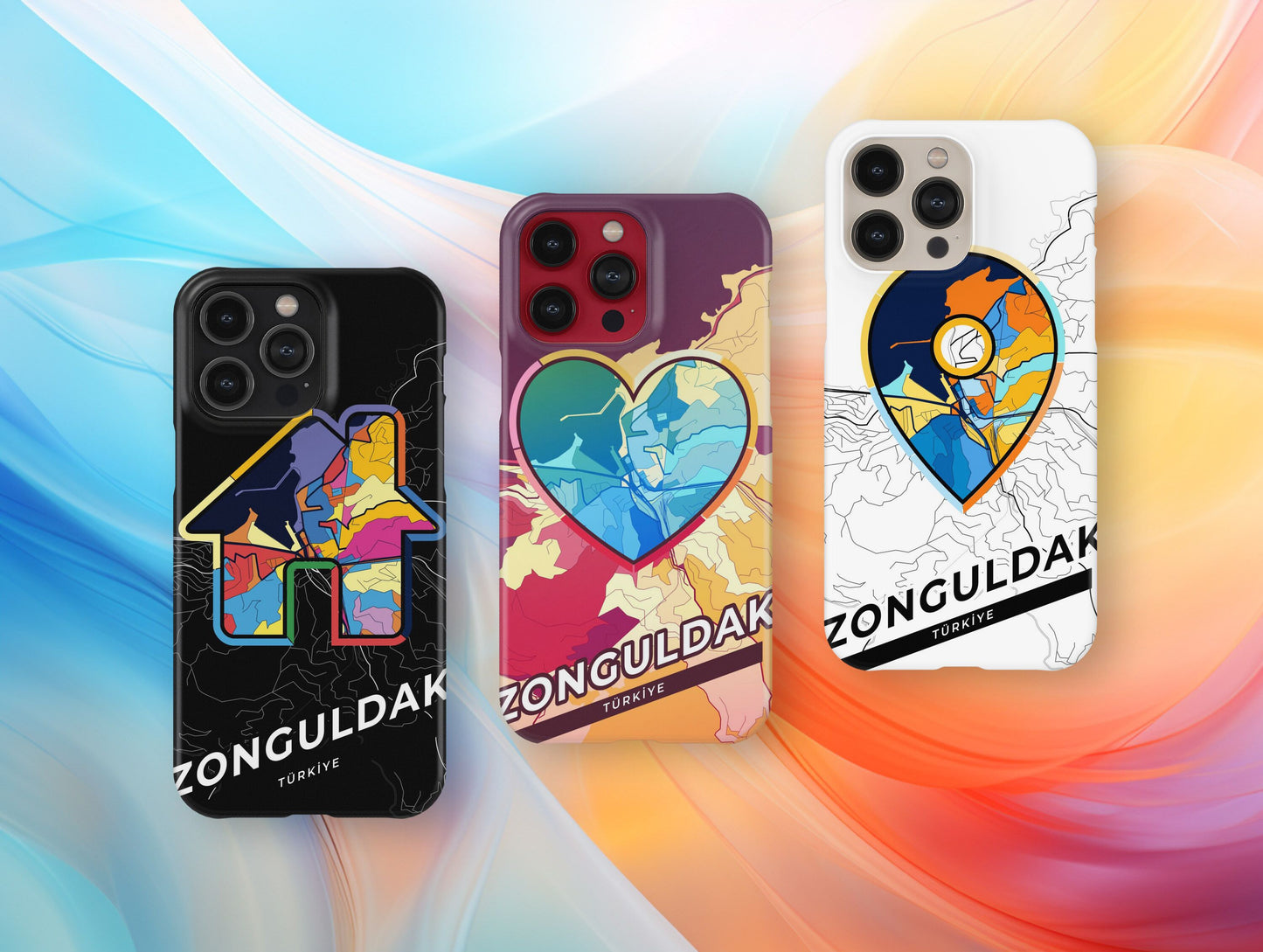 Zonguldak Turkey slim phone case with colorful icon
