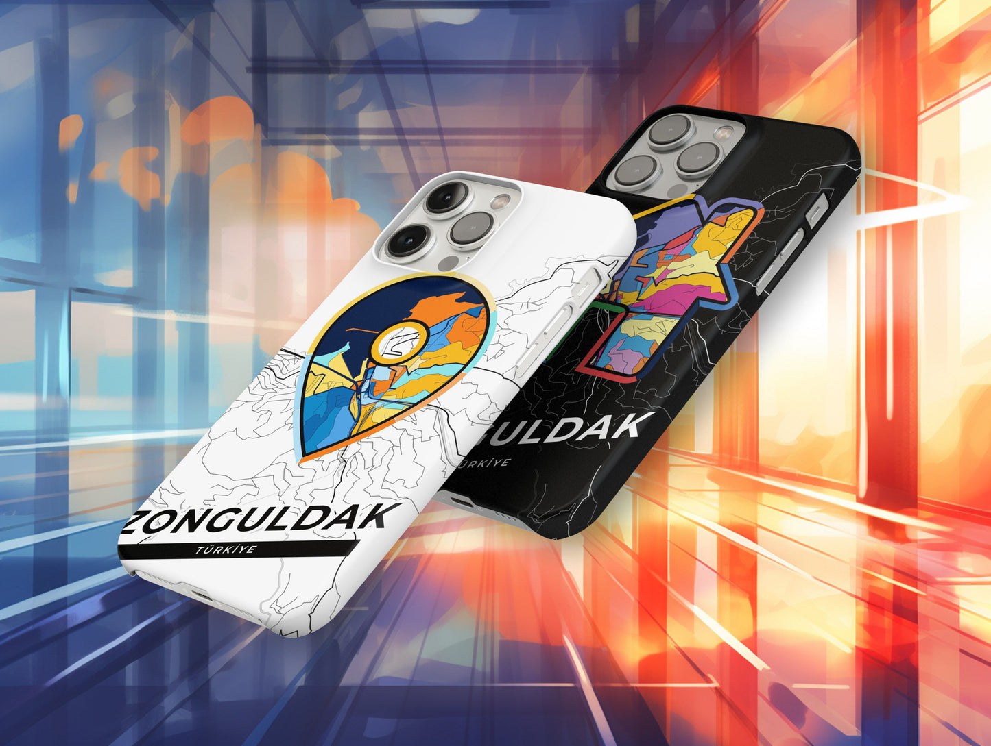Zonguldak Turkey slim phone case with colorful icon