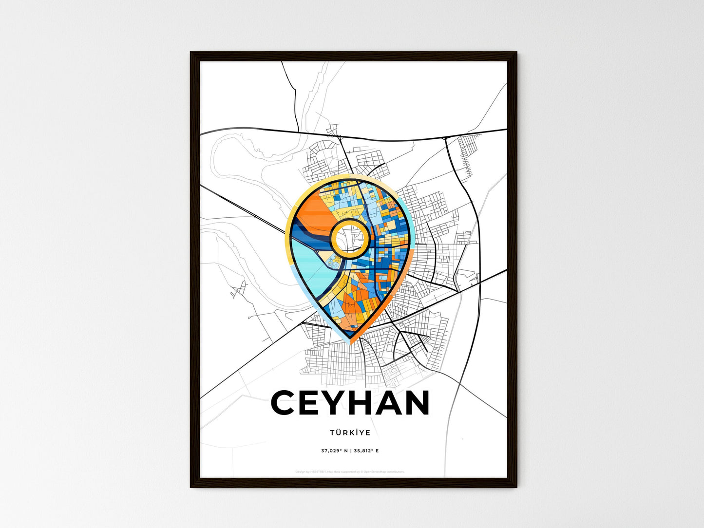 Ceyhan Turkey wedding art map with pointer icon