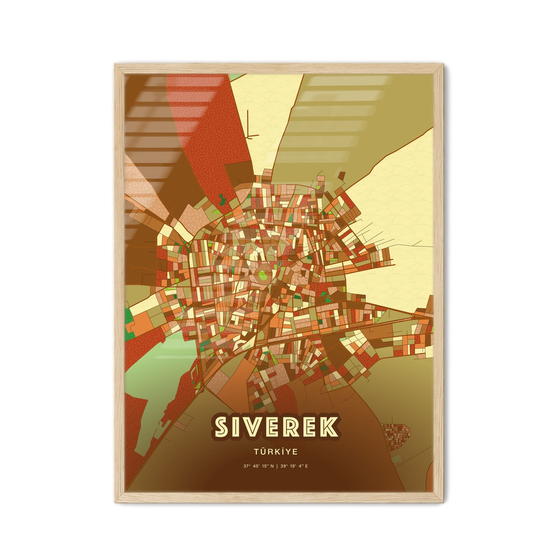 Colorful SIVEREK TURKEY Fine Art Map Farmhouse