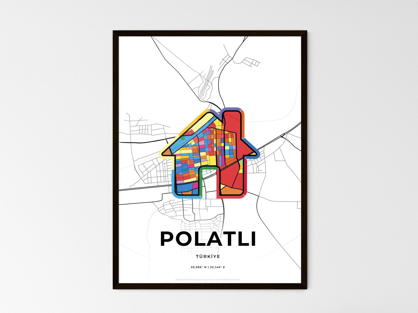 Polatli Turkey wedding art map with home icon