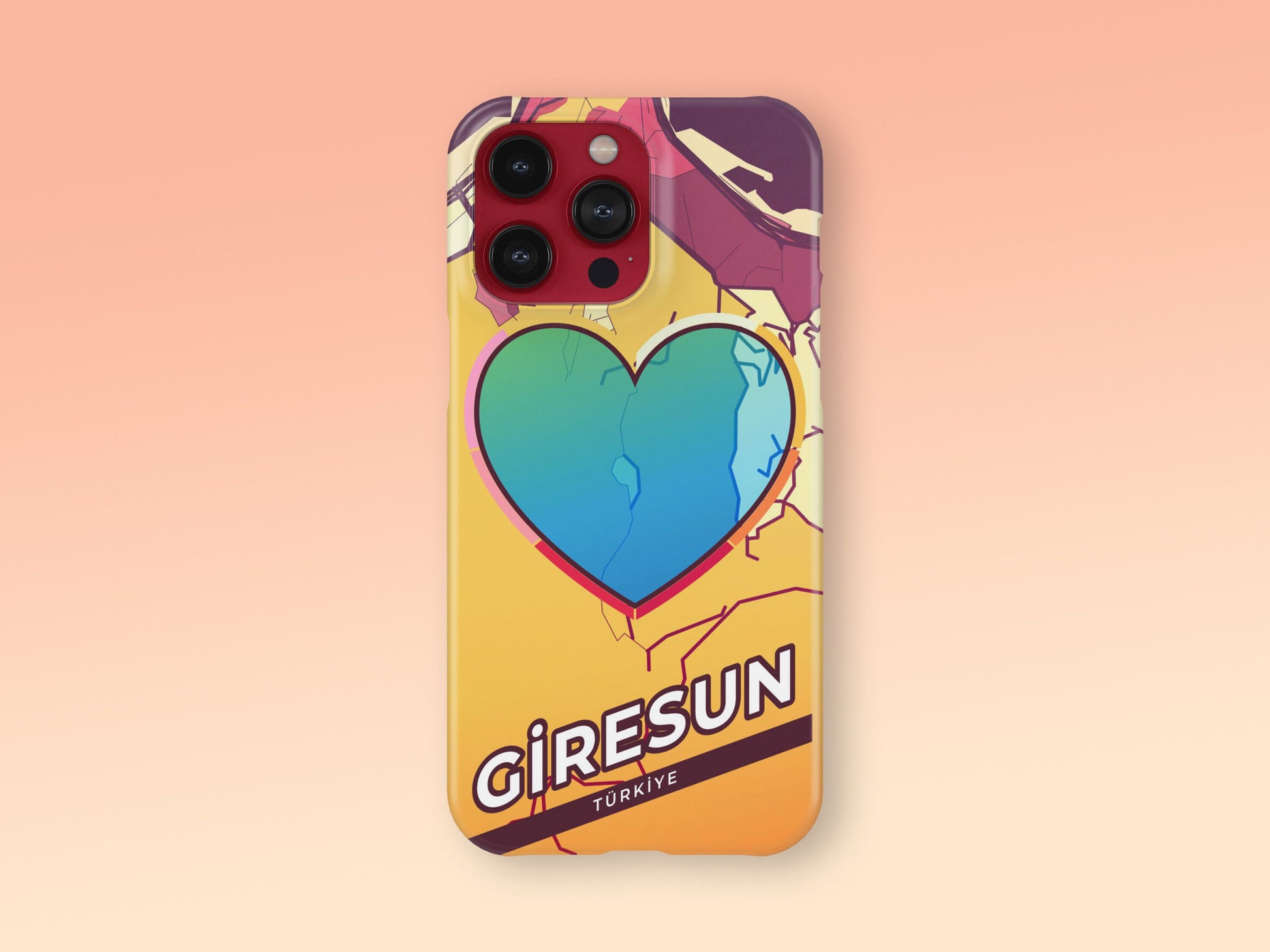 Giresun Turkey slim phone case with colorful icon. Birthday, wedding or housewarming gift. Couple match cases. 2