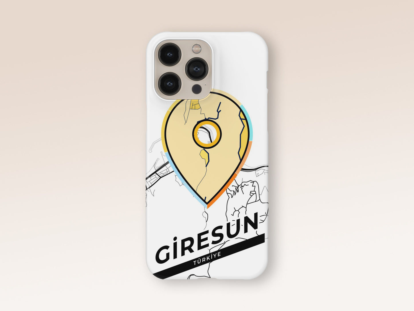 Giresun Turkey slim phone case with colorful icon. Birthday, wedding or housewarming gift. Couple match cases. 1