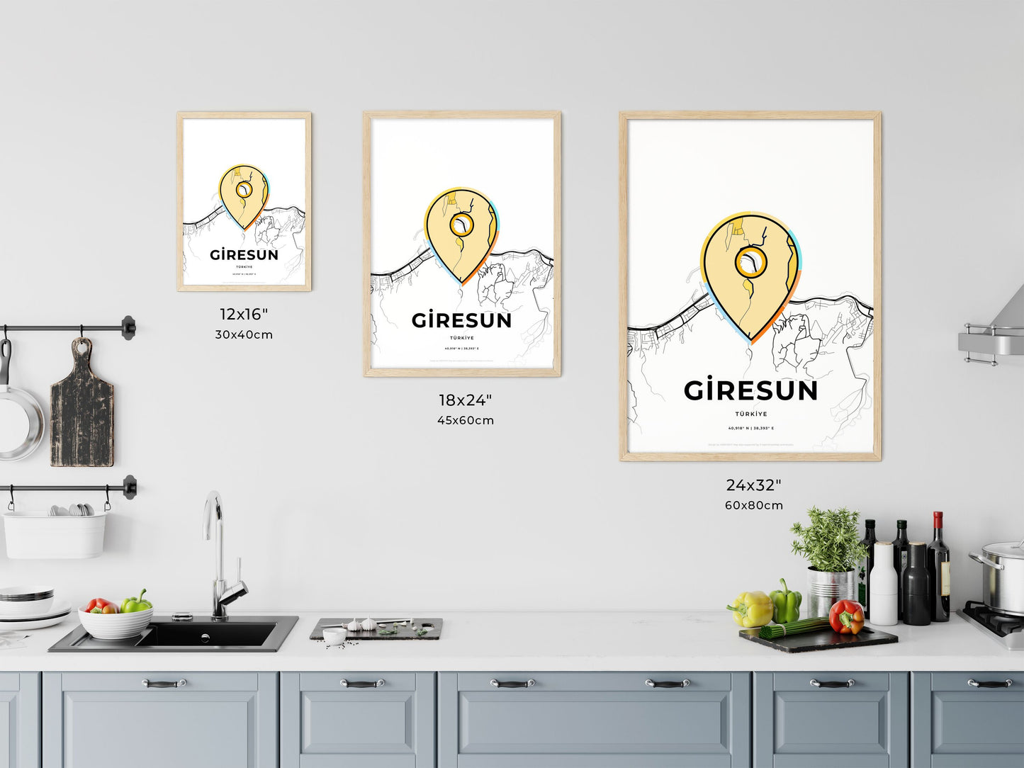 Giresun Turkey art map size chart