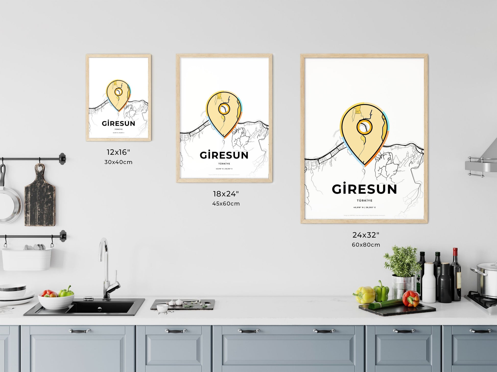 Giresun Turkey art map size chart