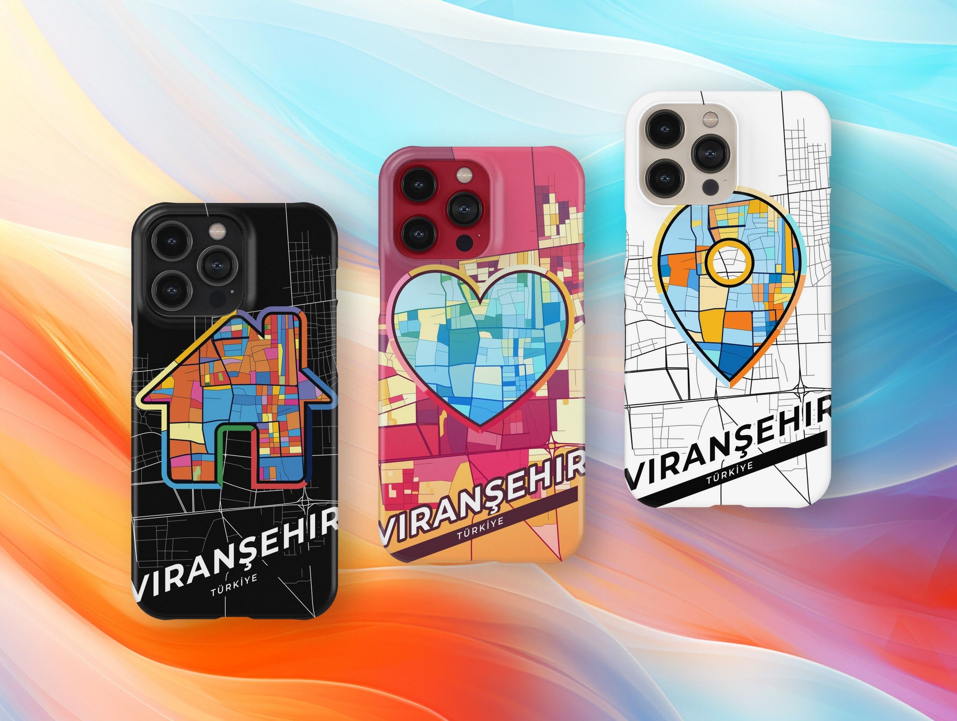 Viranşehir Turkey slim phone case with colorful icon