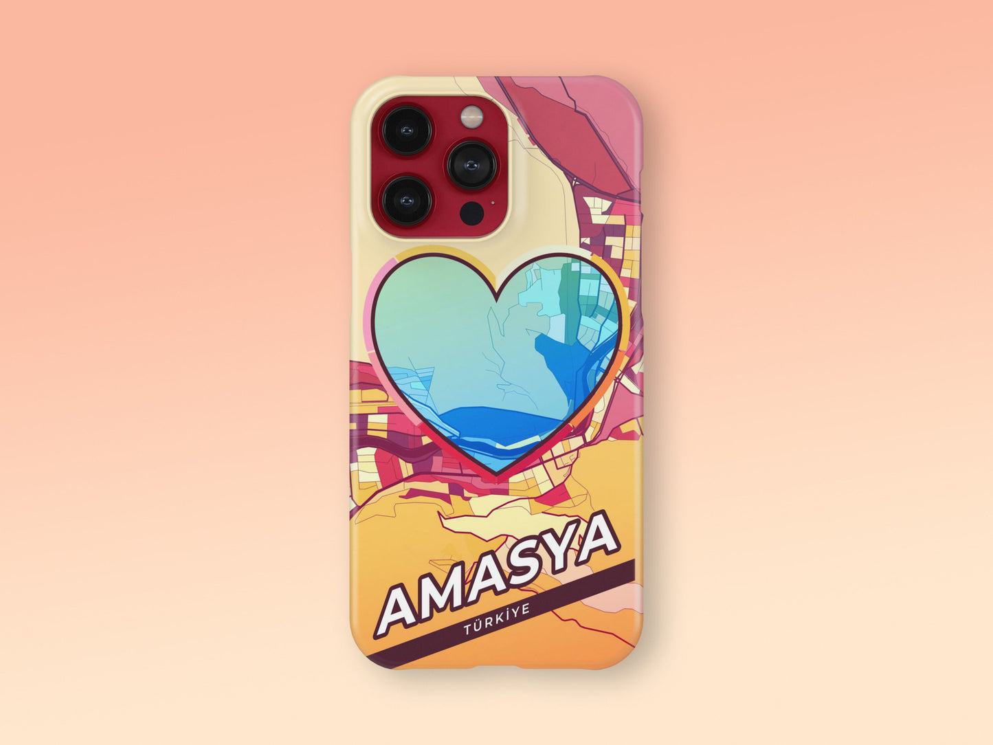 Amasya Turkey slim phone case with colorful icon. Birthday, wedding or housewarming gift. Couple match cases. 2
