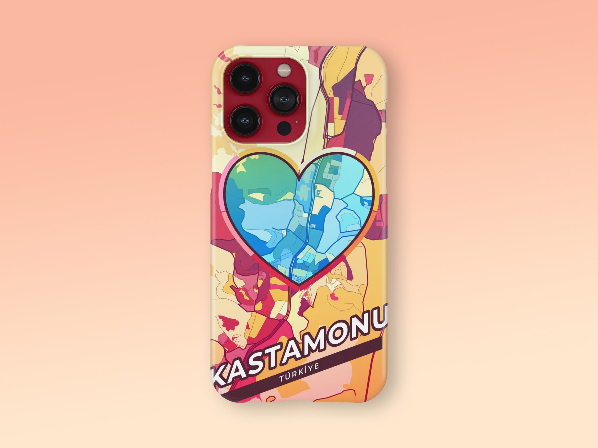 Kastamonu Turkey slim phone case with colorful icon. Birthday, wedding or housewarming gift. Couple match cases. 2