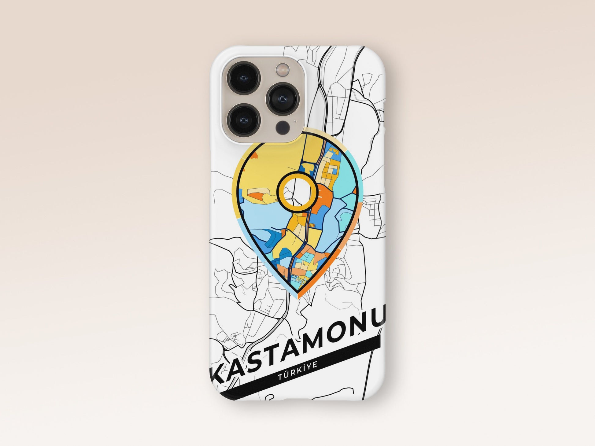 Kastamonu Turkey slim phone case with colorful icon. Birthday, wedding or housewarming gift. Couple match cases. 1