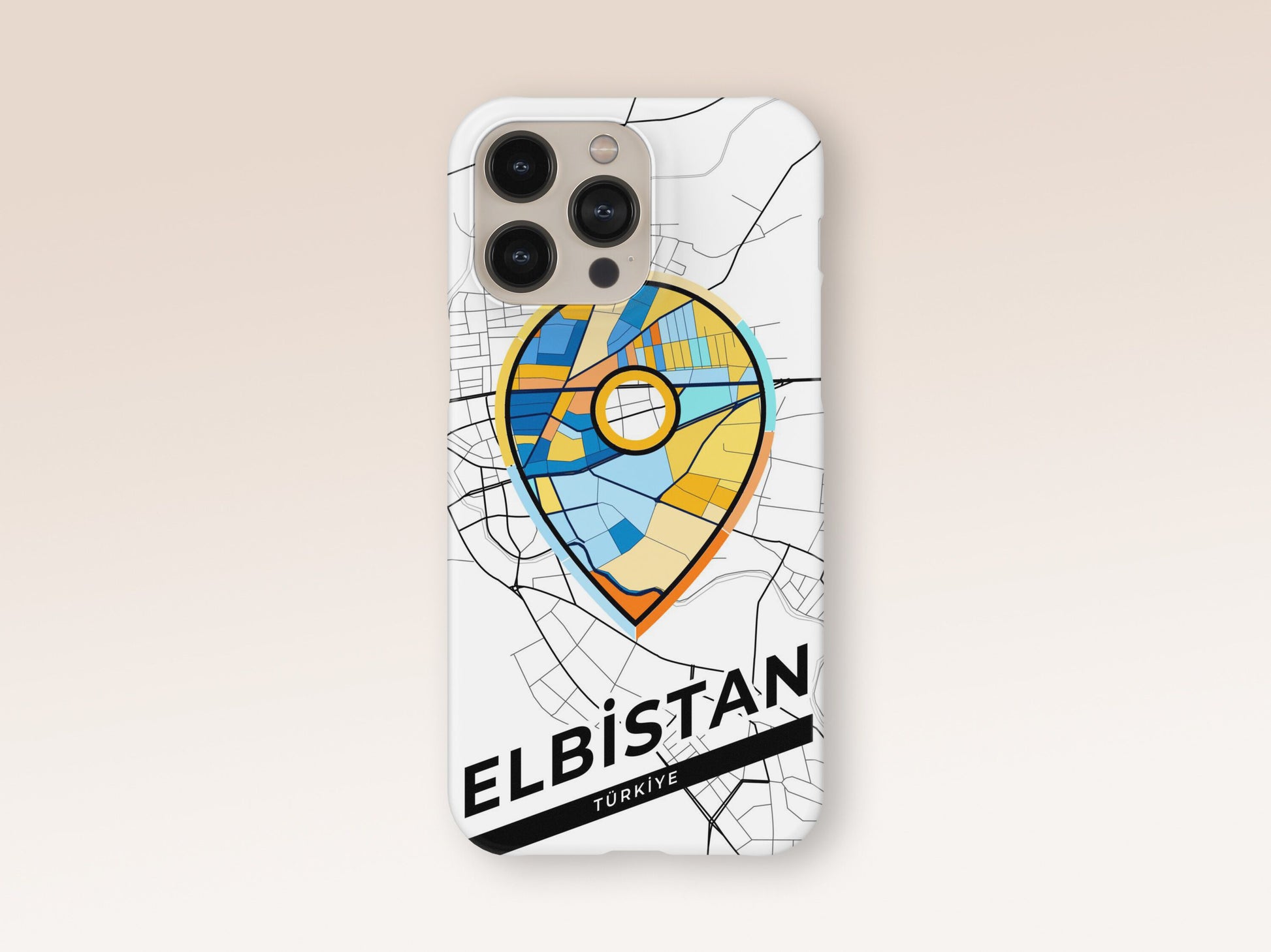 Elbistan Turkey slim phone case with colorful icon. Birthday, wedding or housewarming gift. Couple match cases. 1