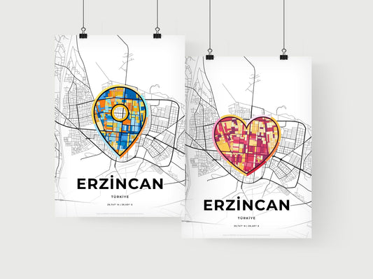Erzincan Turkey art print for couples