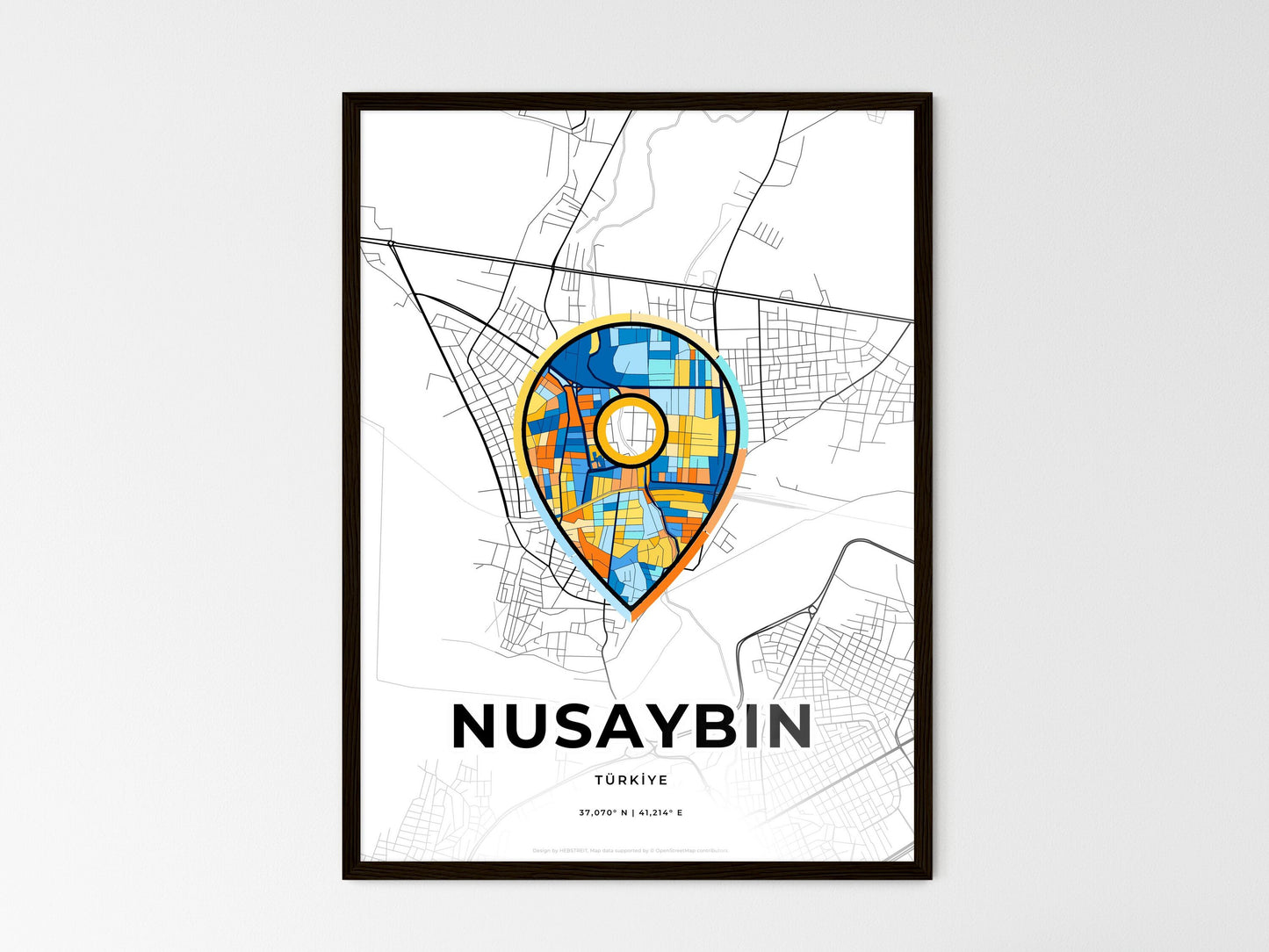 Nusaybin Turkey wedding art map with pointer icon