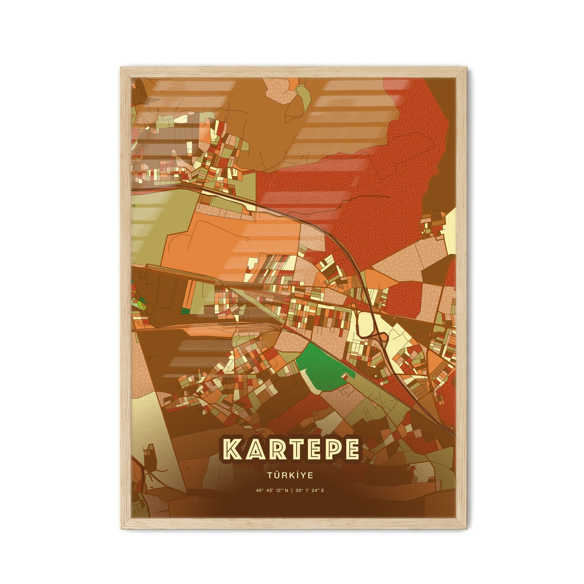 Colorful KARTEPE TURKEY Fine Art Map Farmhouse