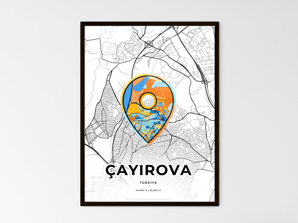Çayirova Turkey wedding art map with pointer icon
