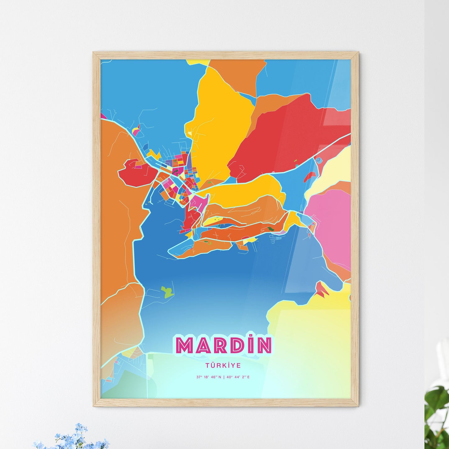 Colorful MARDIN TURKEY Fine Art Map Crazy Colors