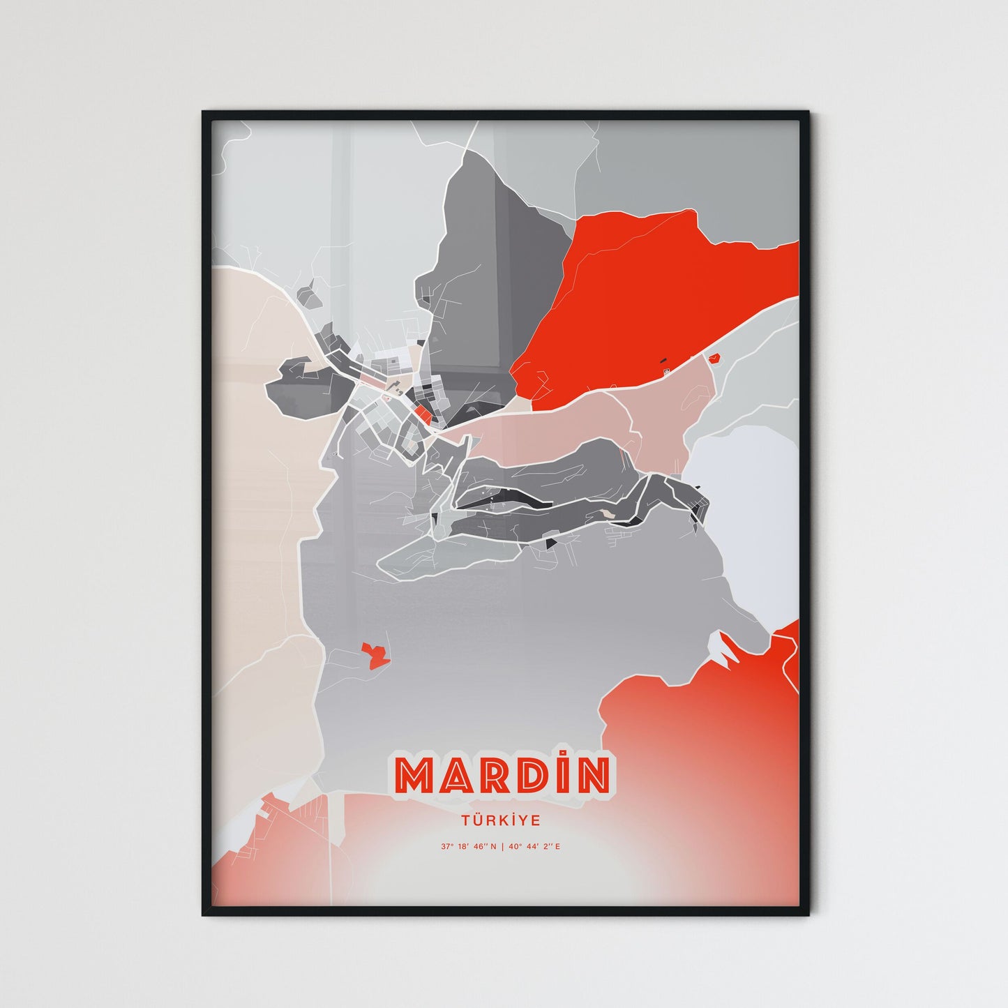 Colorful MARDIN TURKEY Fine Art Map Modern