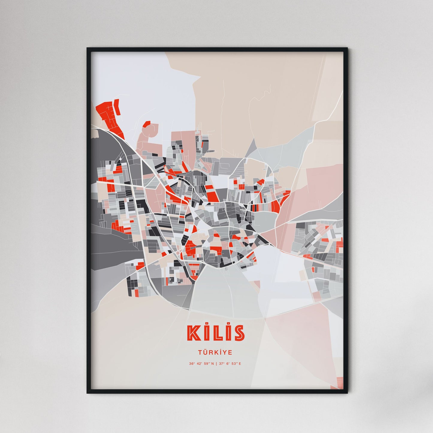 Colorful KILIS TURKEY Fine Art Map Modern