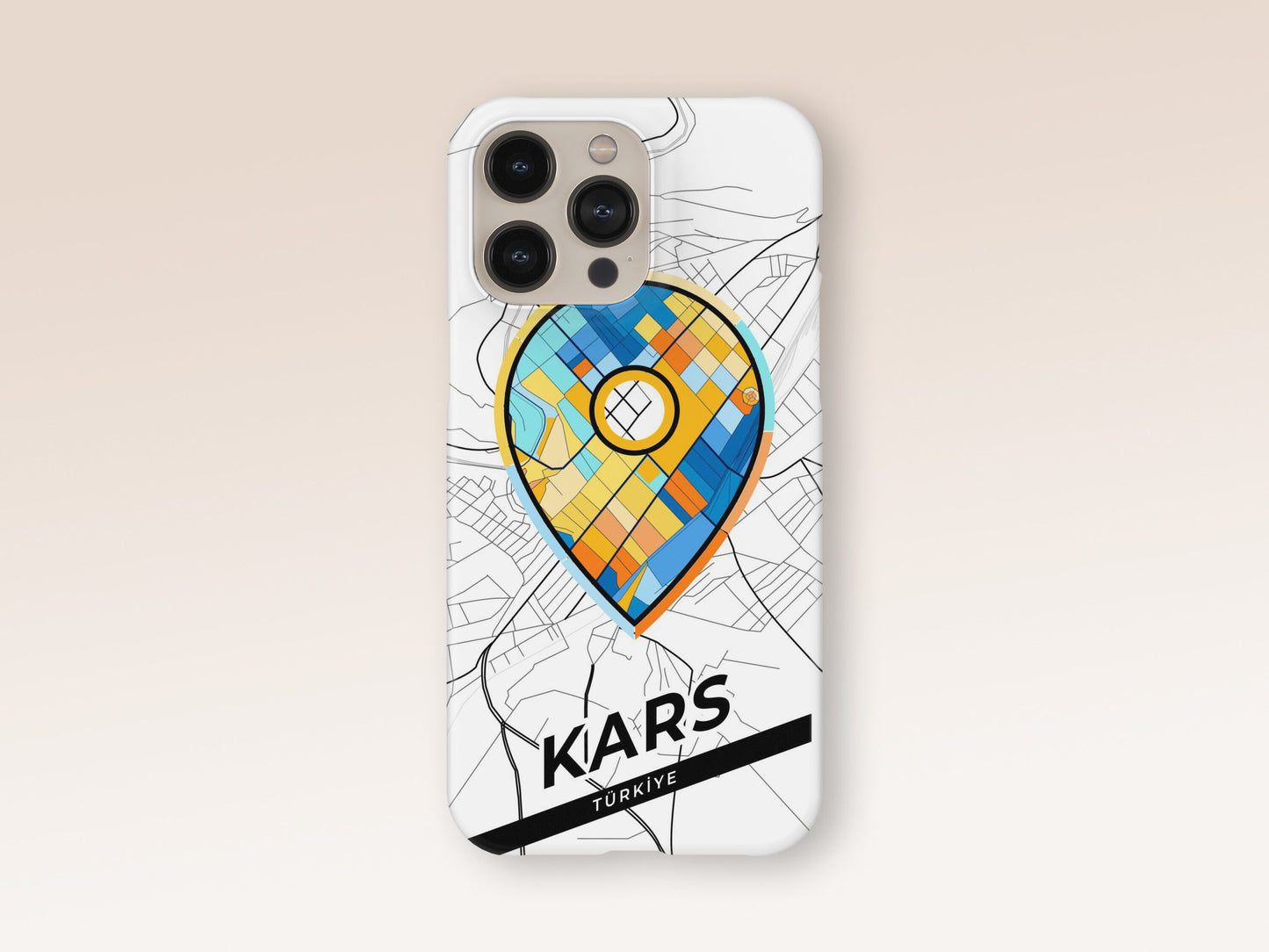 Kars Turkey slim phone case with colorful icon. Birthday, wedding or housewarming gift. Couple match cases. 1