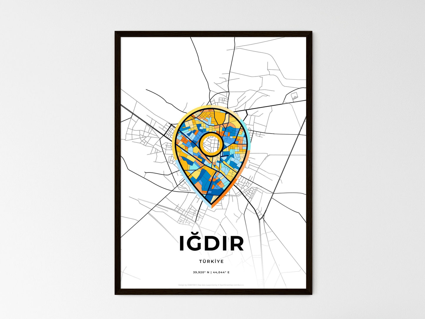 Iğdir Turkey wedding art map with pointer icon