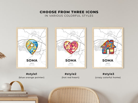 Soma Turkey maps with colorful icons