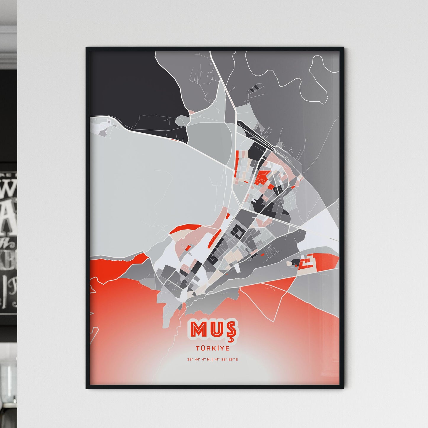 Colorful MUŞ TURKEY Fine Art Map Modern