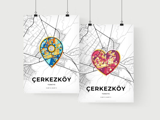 Çerkezköy Turkey art print for couples