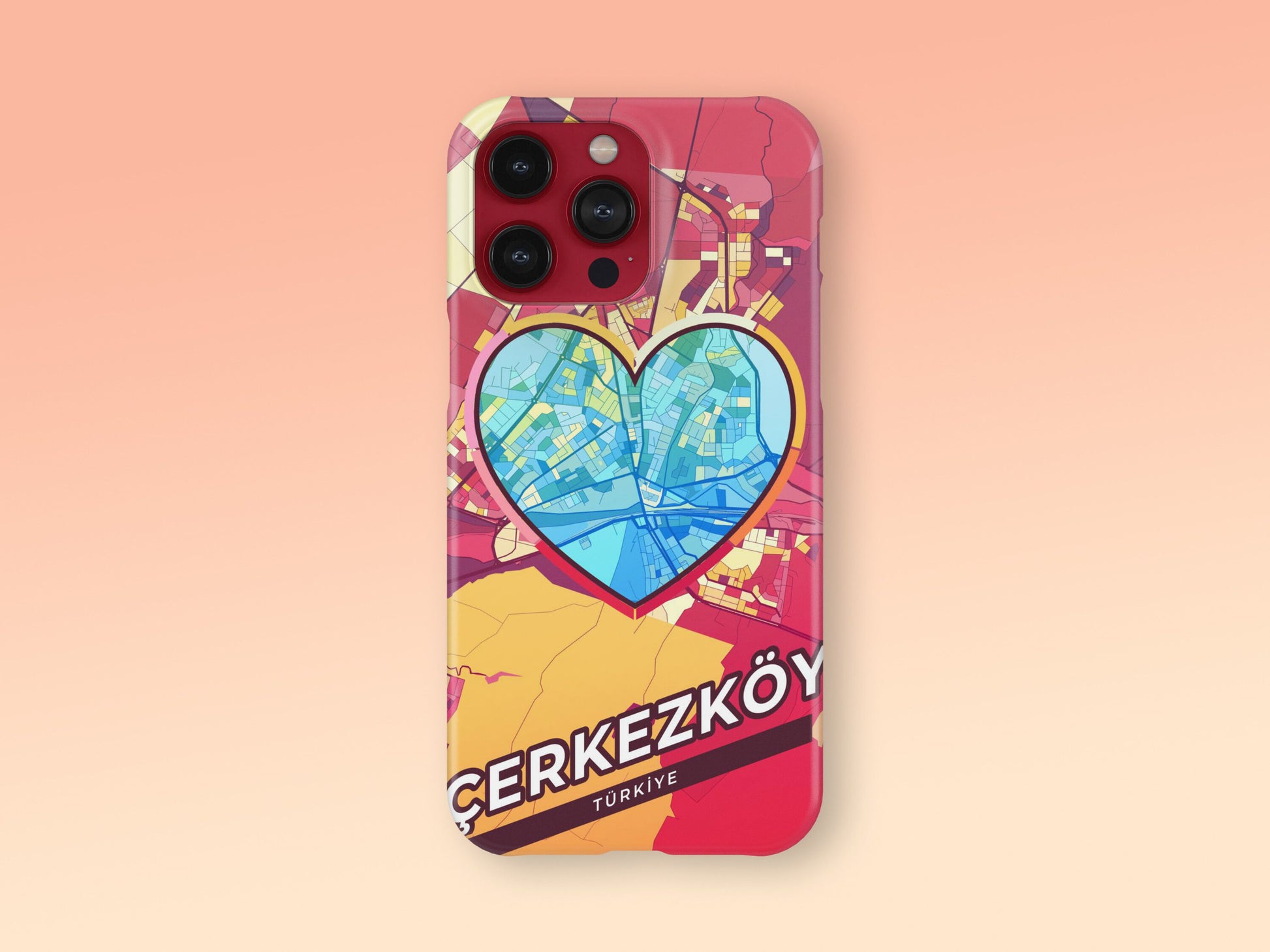 Çerkezköy Turkey slim phone case with colorful icon. Birthday, wedding or housewarming gift. Couple match cases. 2
