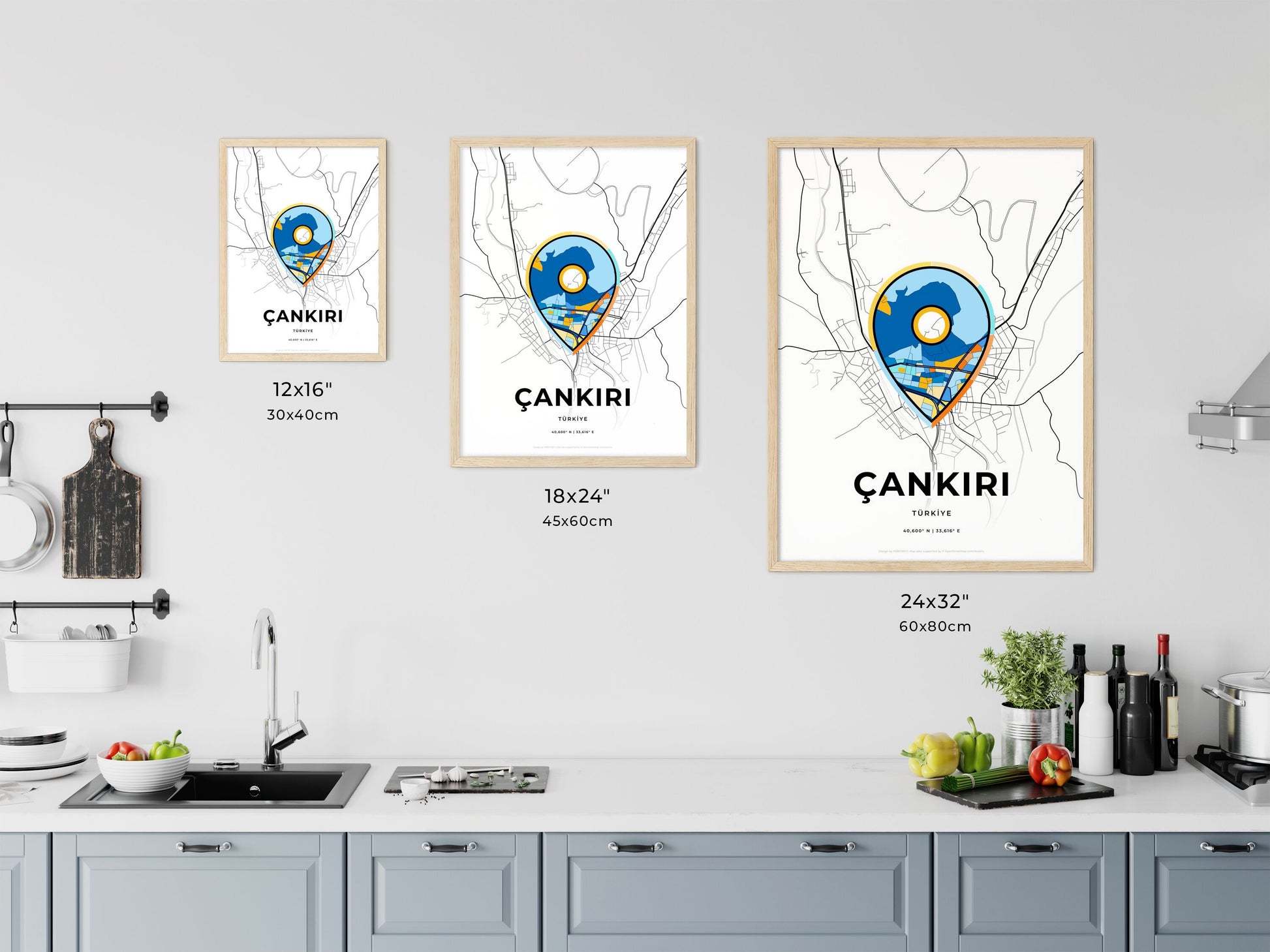 Çankiri Turkey art map size chart
