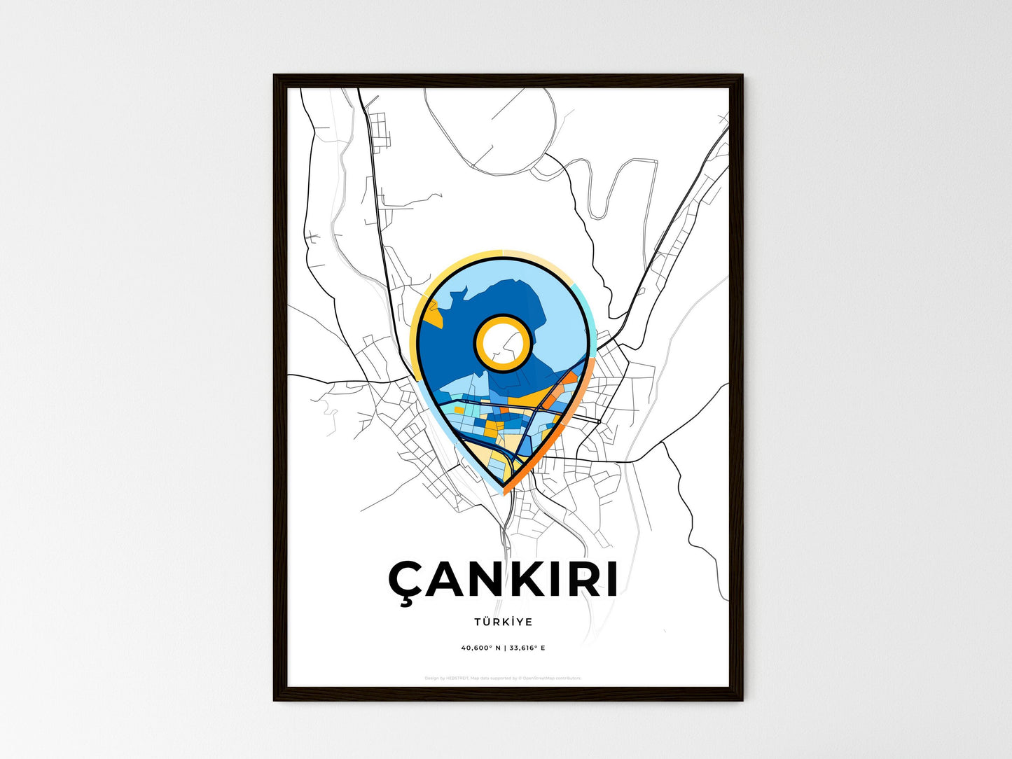 Çankiri Turkey wedding art map with pointer icon