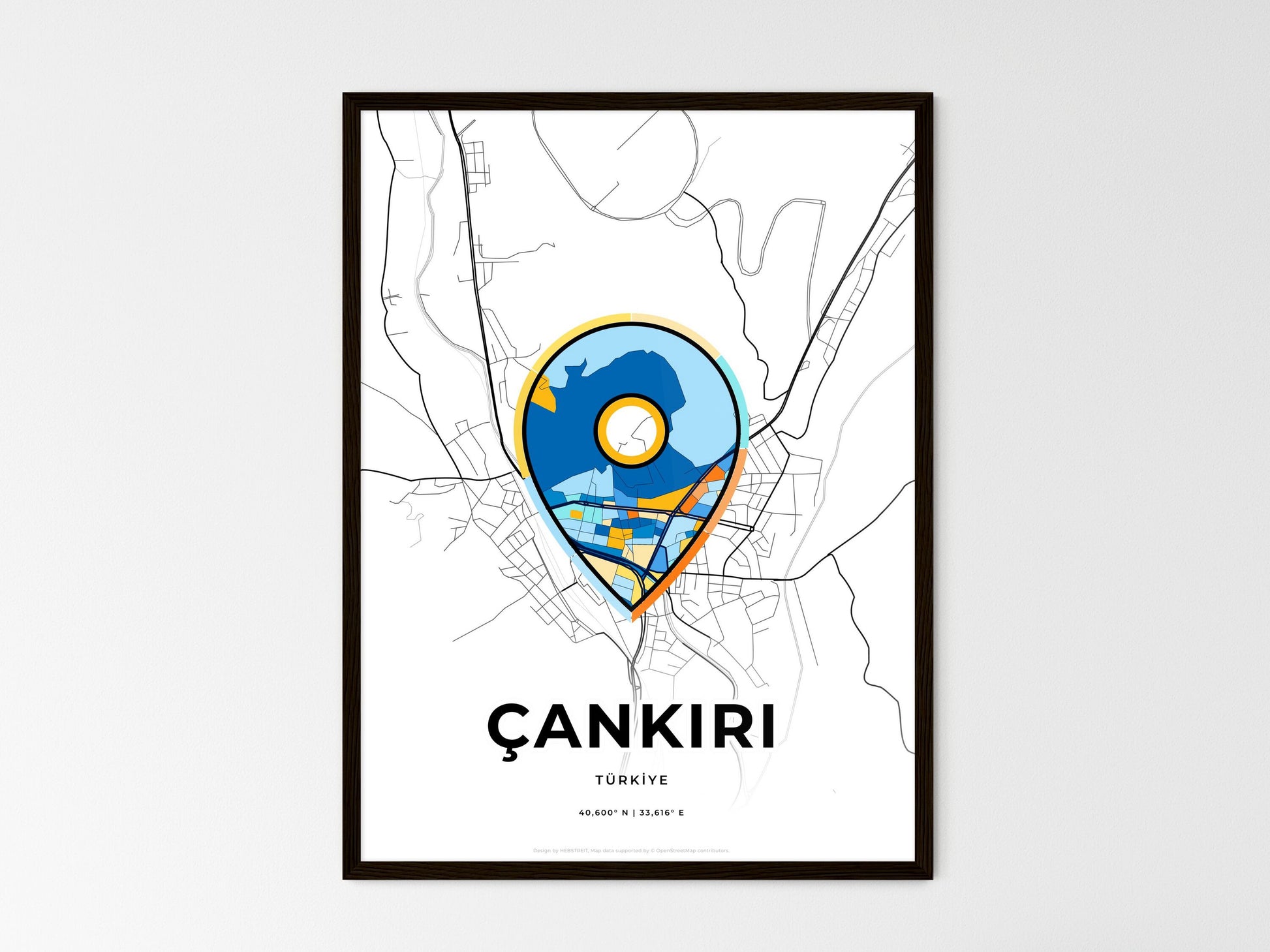Çankiri Turkey wedding art map with pointer icon