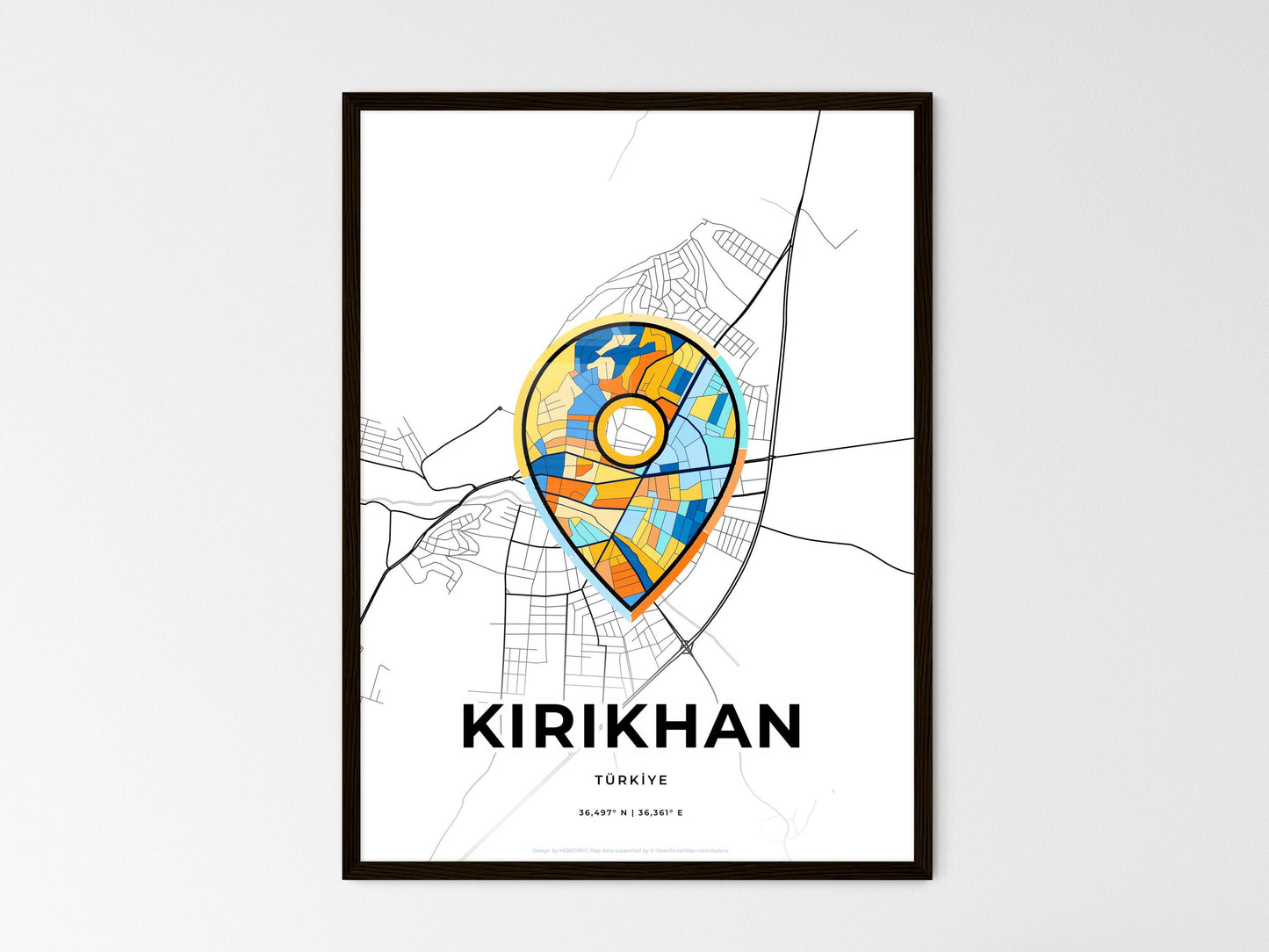 Kirikhan Turkey wedding art map with pointer icon