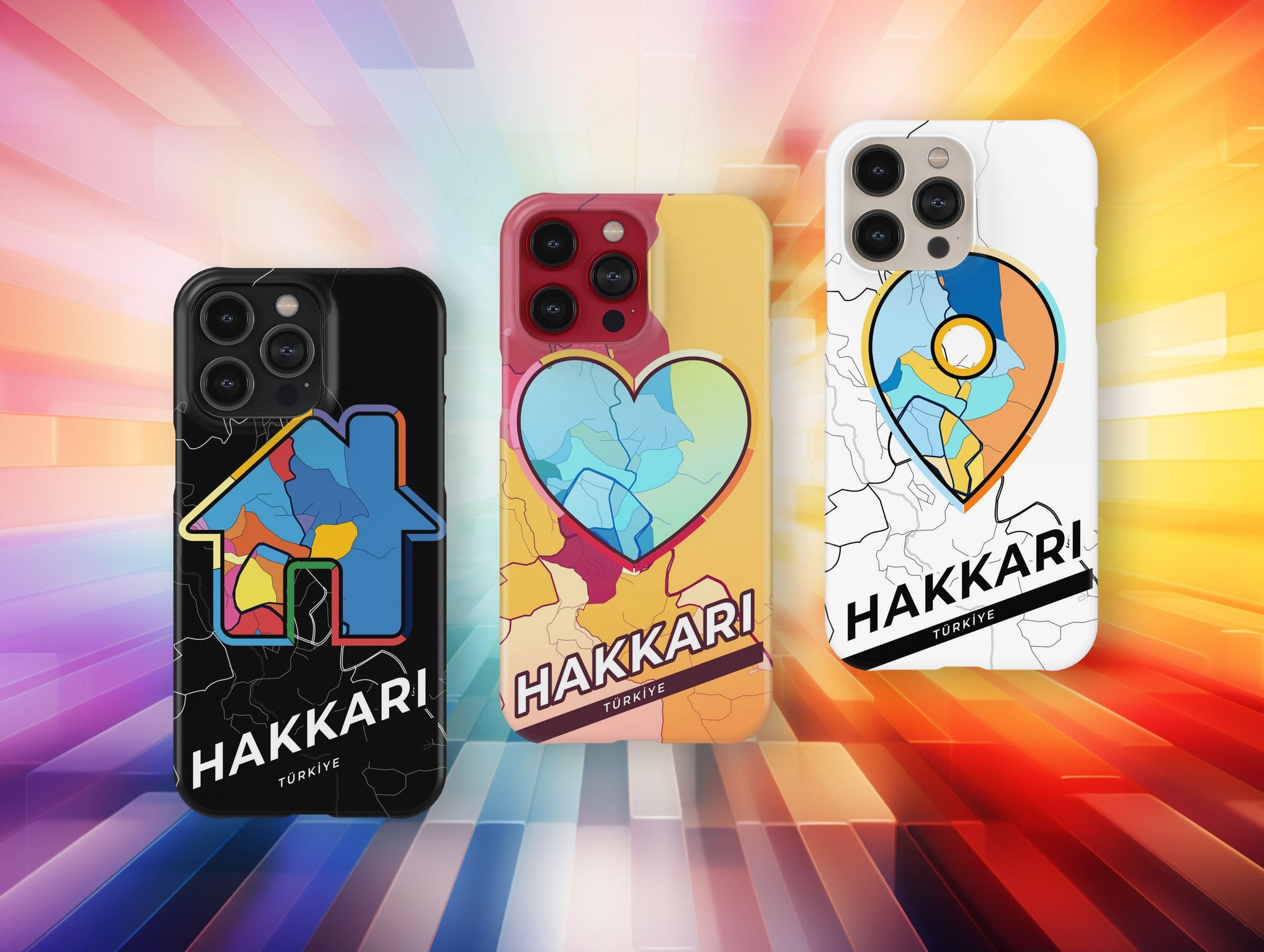Hakkâri Turkey slim phone case with colorful icon. Birthday, wedding or housewarming gift. Couple match cases.