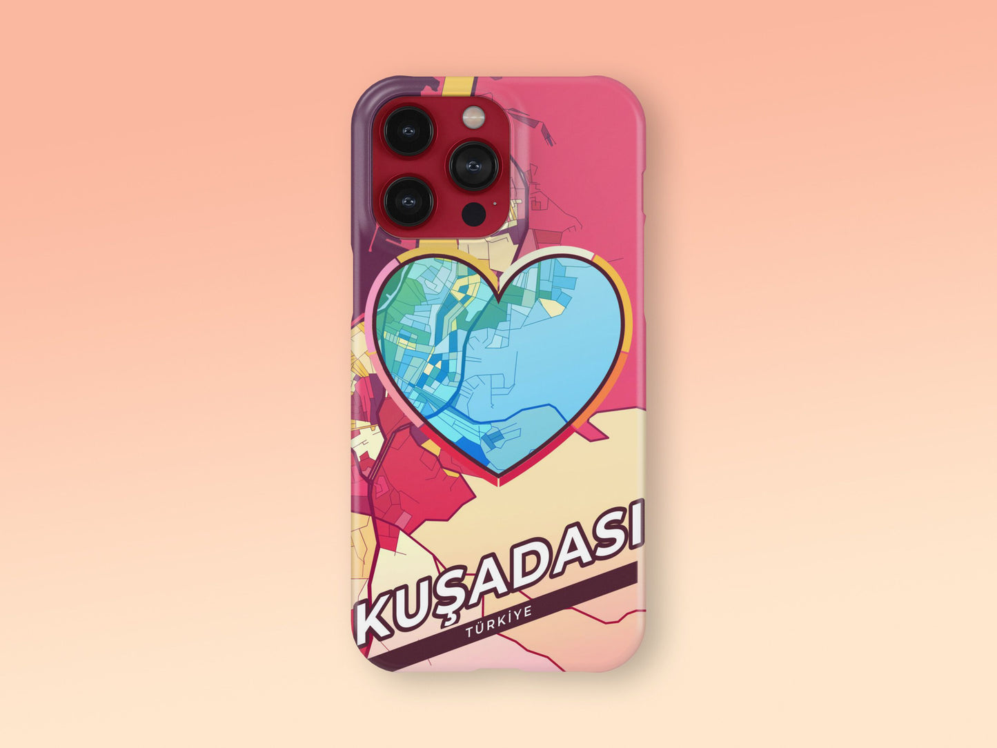 Kuşadası Turkey slim phone case with colorful icon. Birthday, wedding or housewarming gift. Couple match cases. 2