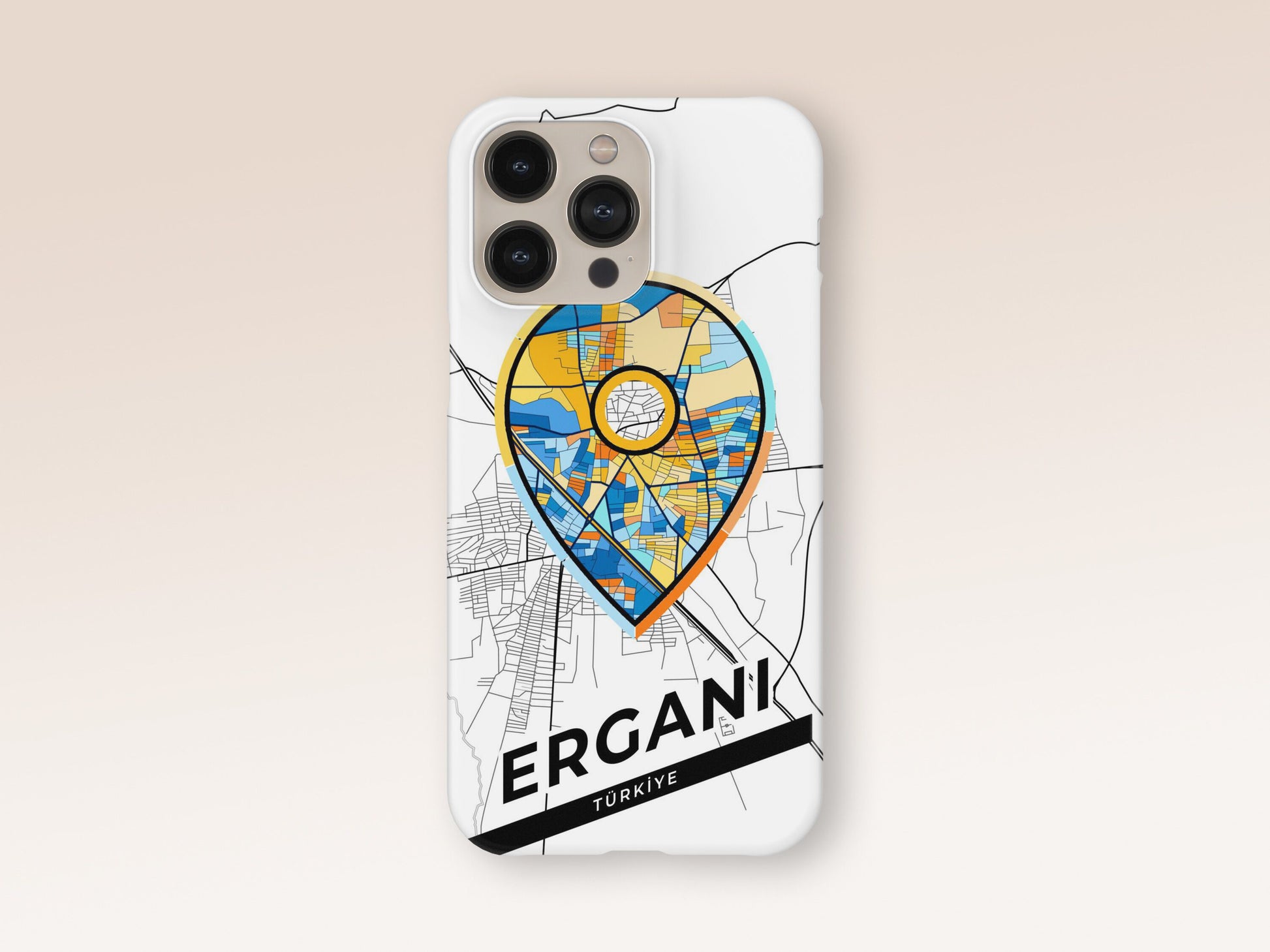 Ergani Turkey slim phone case with colorful icon. Birthday, wedding or housewarming gift. Couple match cases. 1