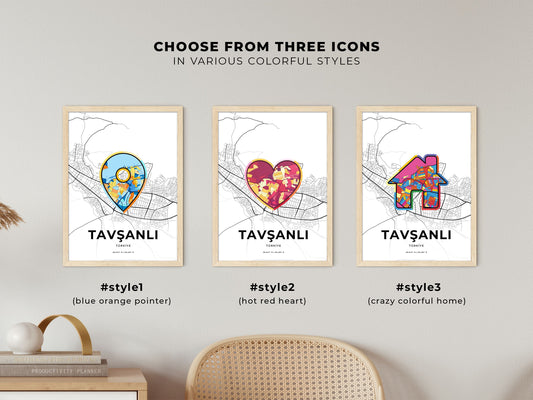 Tavşanli Turkey maps with colorful icons