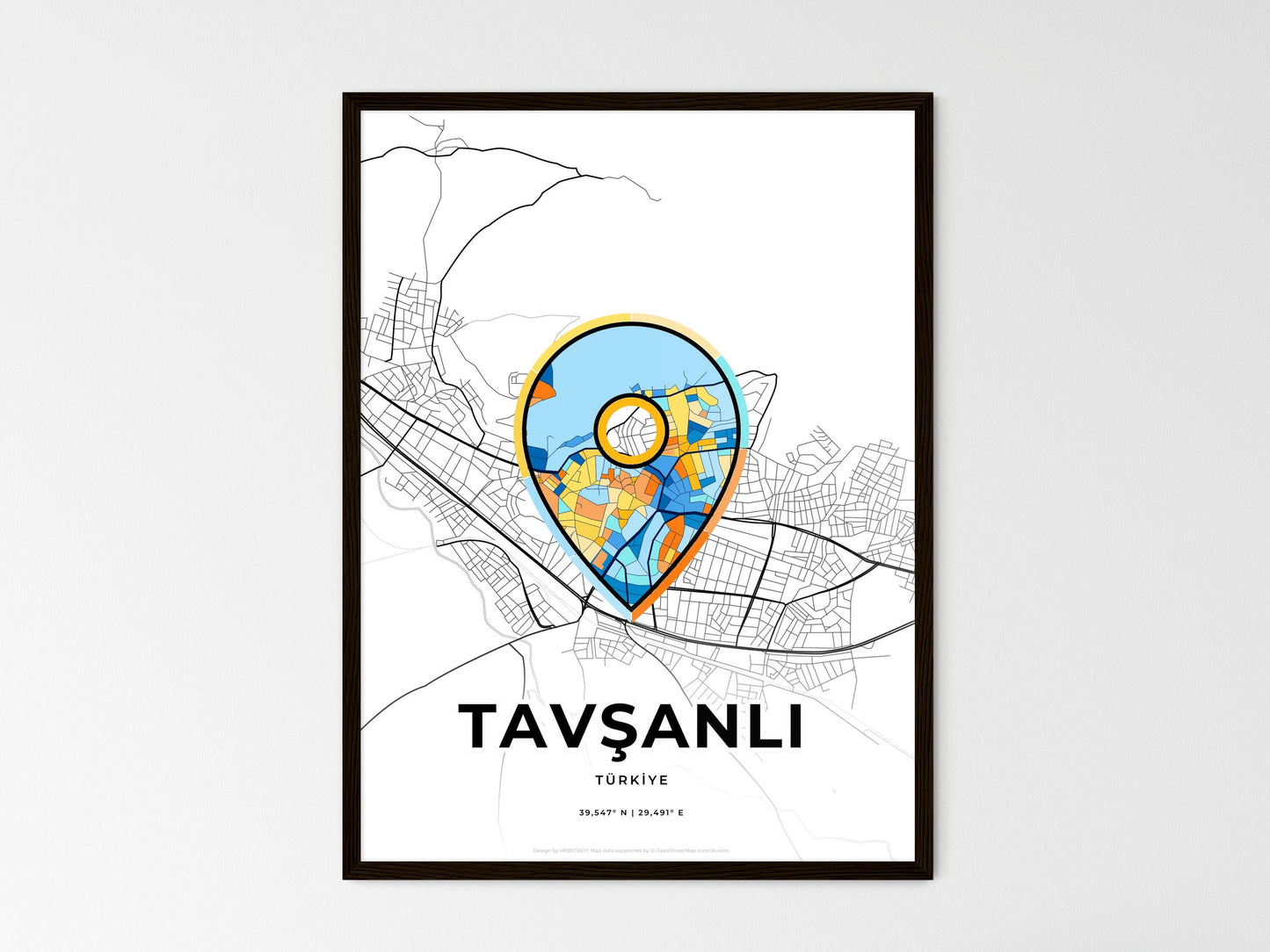 Tavşanli Turkey wedding art map with pointer icon
