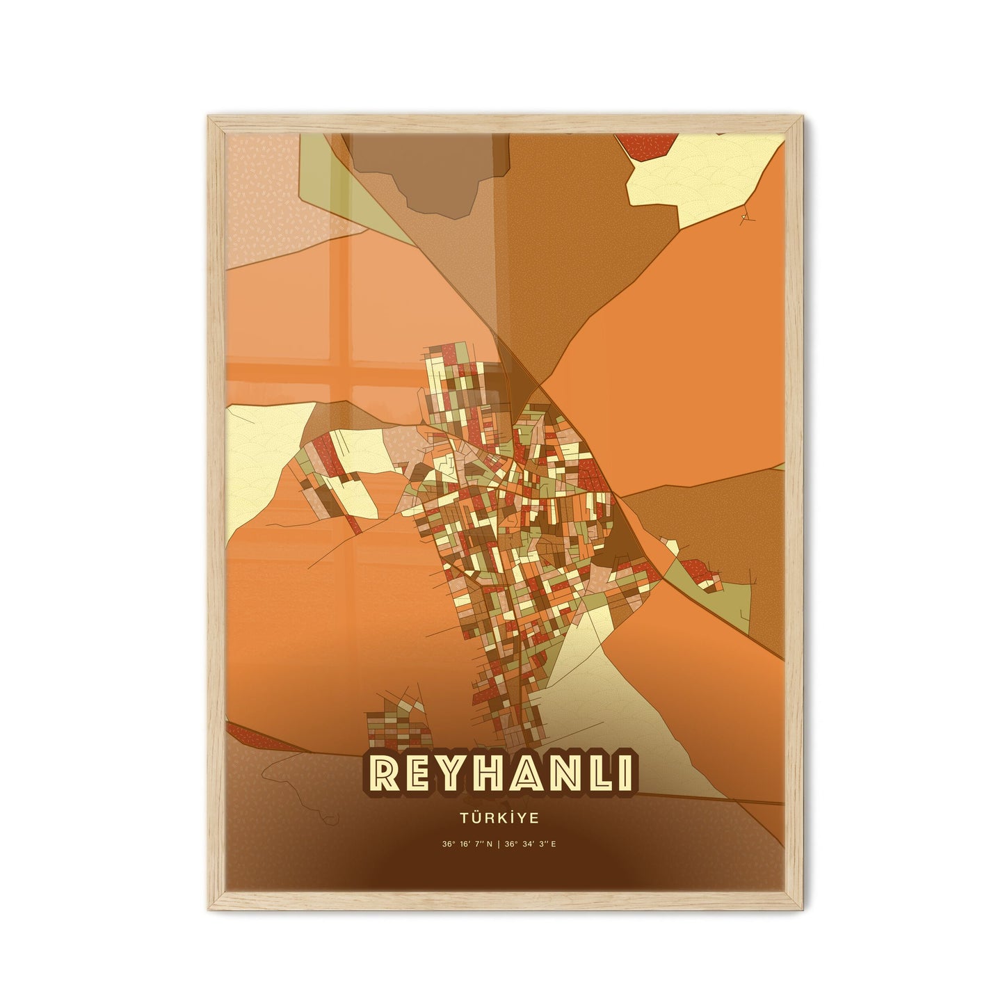 Colorful REYHANLI TURKEY Fine Art Map Farmhouse