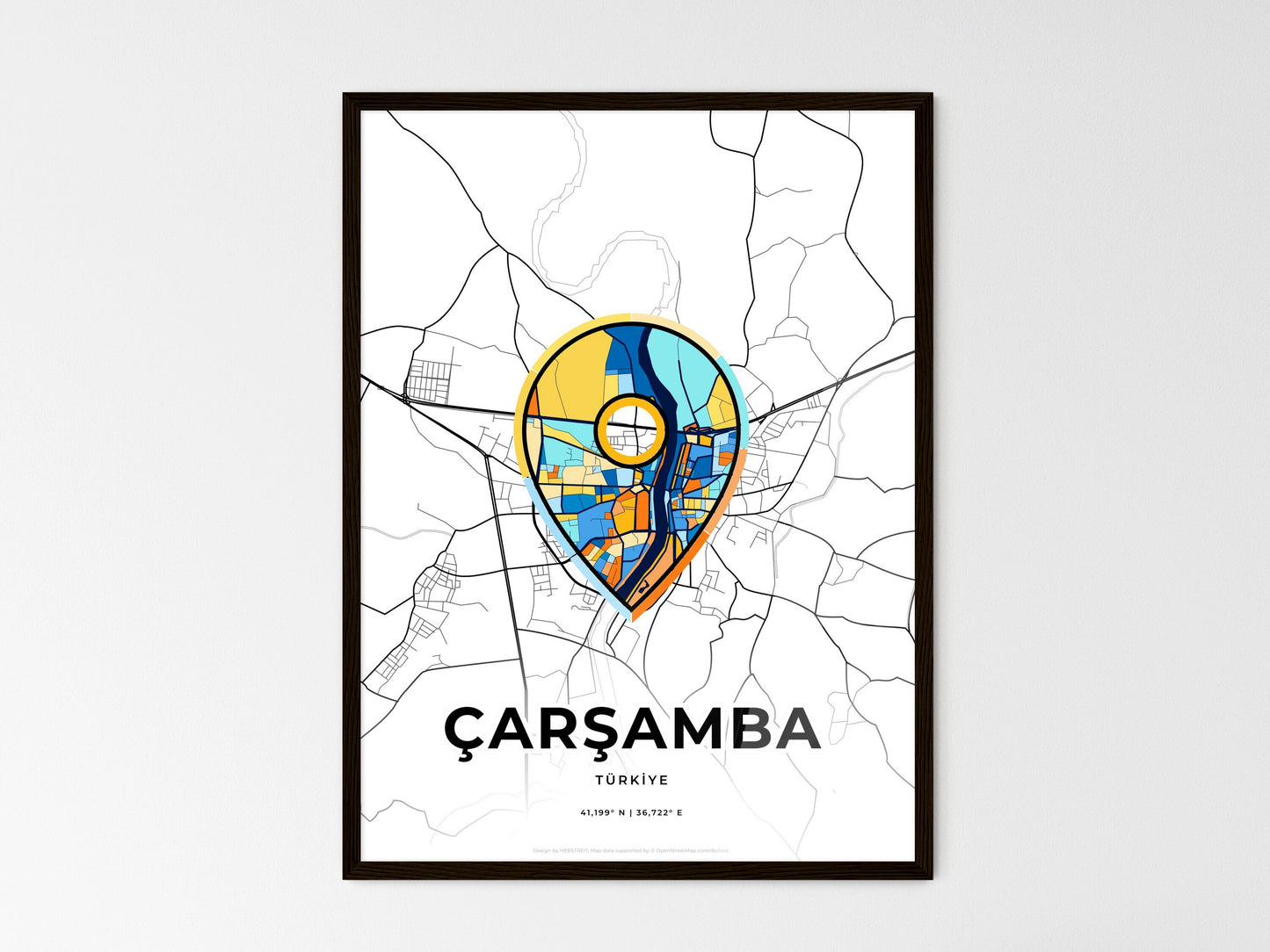 Çarşamba Turkey wedding art map with pointer icon