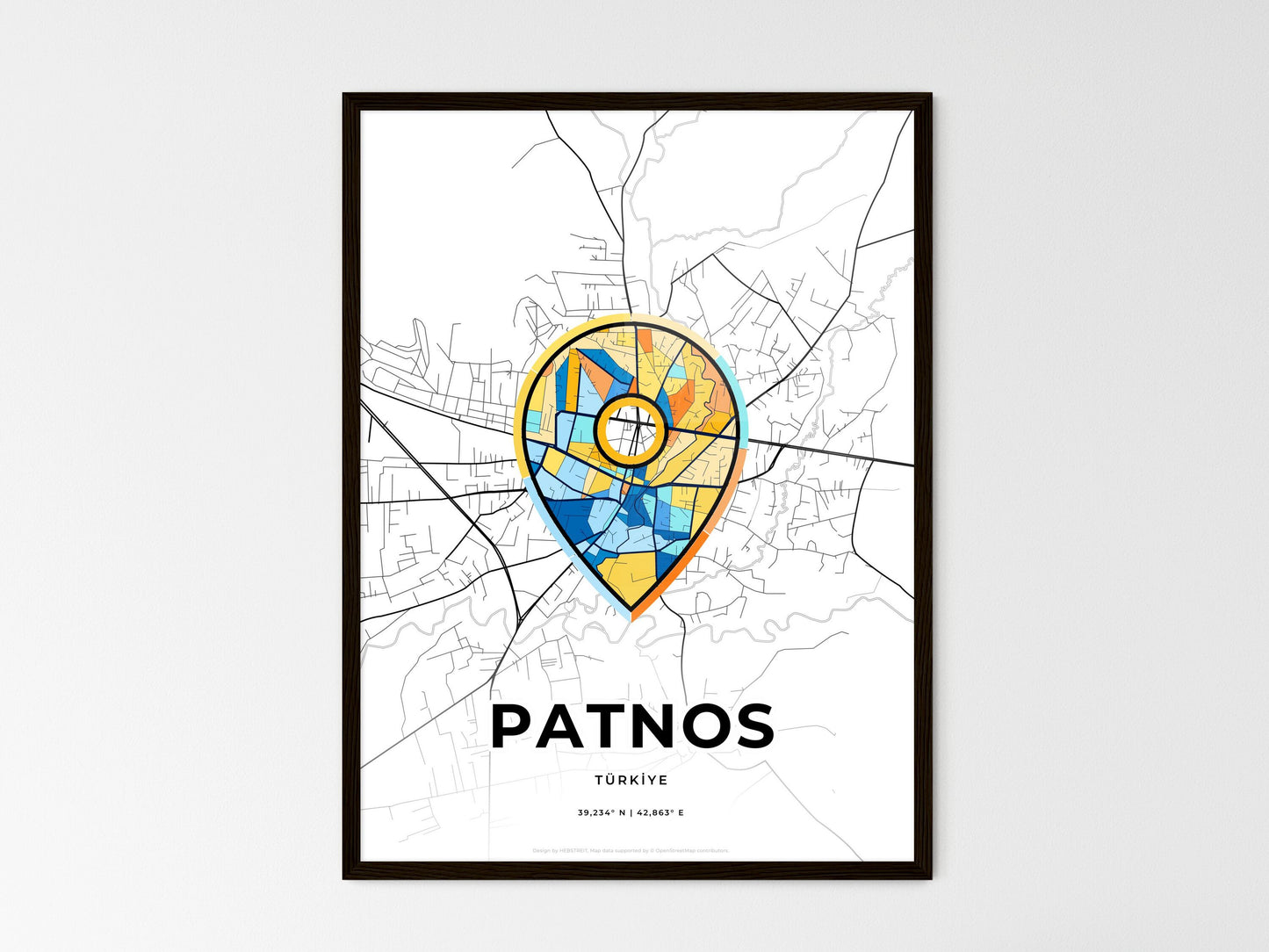 Patnos Turkey wedding art map with pointer icon