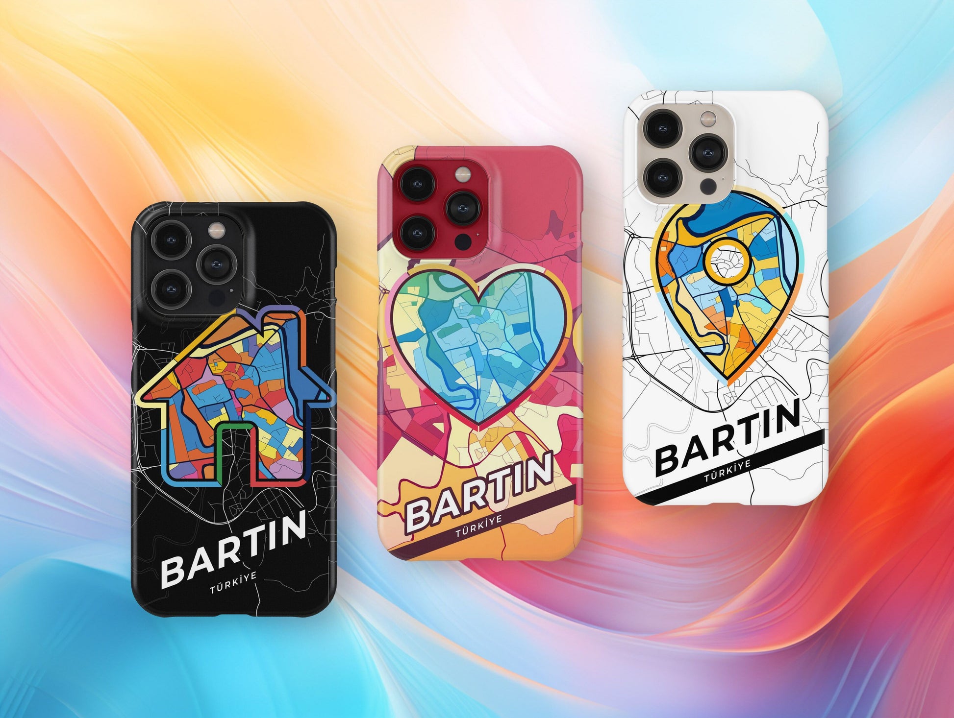 Bartın Turkey slim phone case with colorful icon. Birthday, wedding or housewarming gift. Couple match cases.
