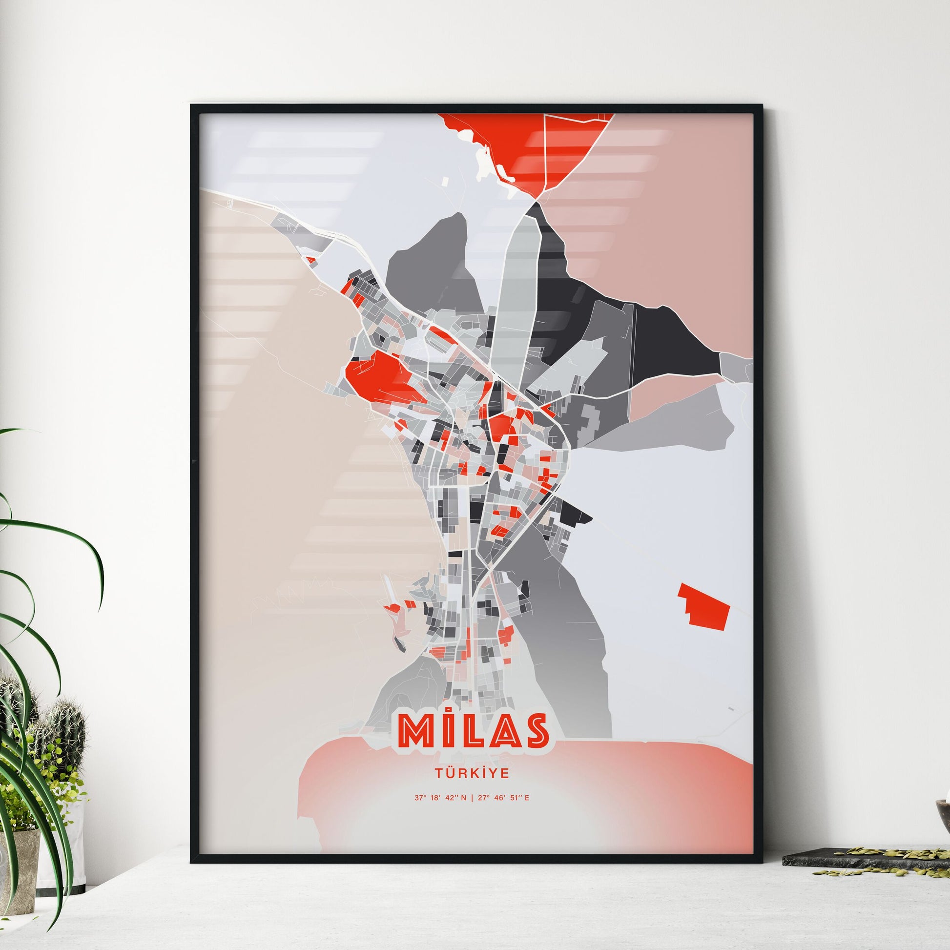 Colorful MILAS TURKEY Fine Art Map Modern