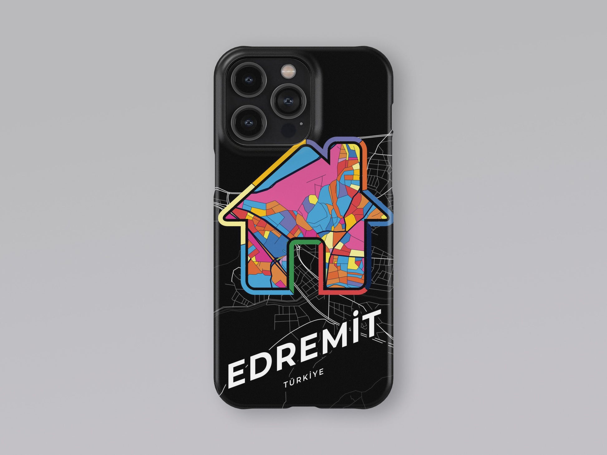Edremit Turkey slim phone case with colorful icon. Birthday, wedding or housewarming gift. Couple match cases. 3