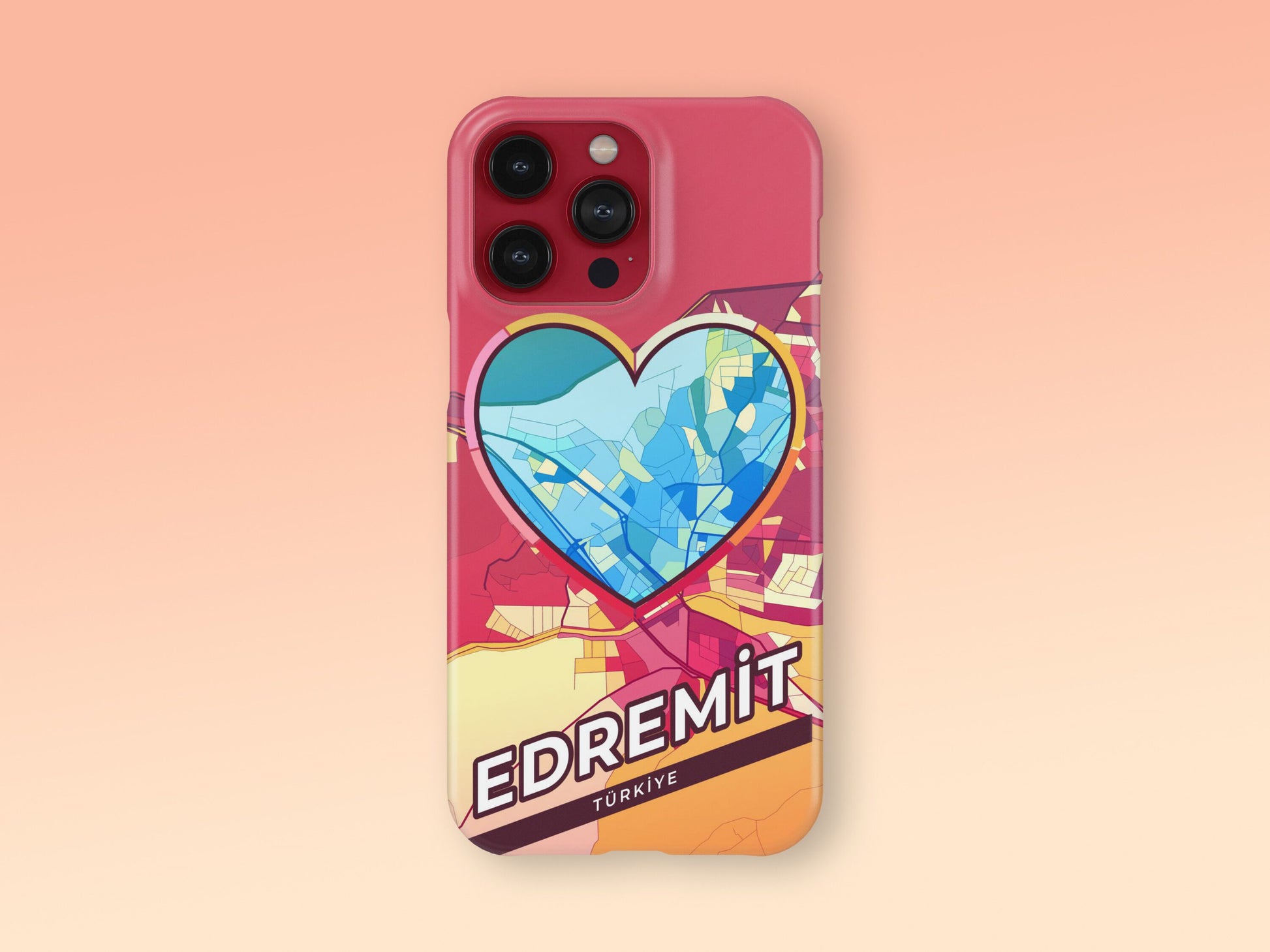 Edremit Turkey slim phone case with colorful icon. Birthday, wedding or housewarming gift. Couple match cases. 2