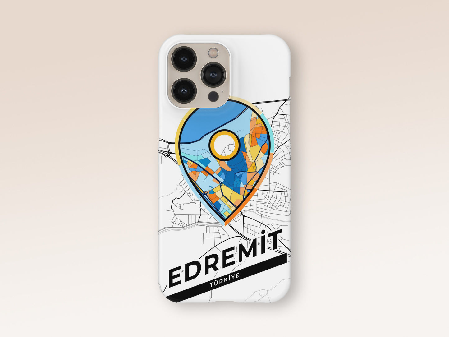Edremit Turkey slim phone case with colorful icon. Birthday, wedding or housewarming gift. Couple match cases. 1